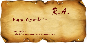 Rupp Agenór névjegykártya